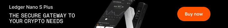 Ledger Nano S Plus hardware wallet banner promoting secure crypto storage